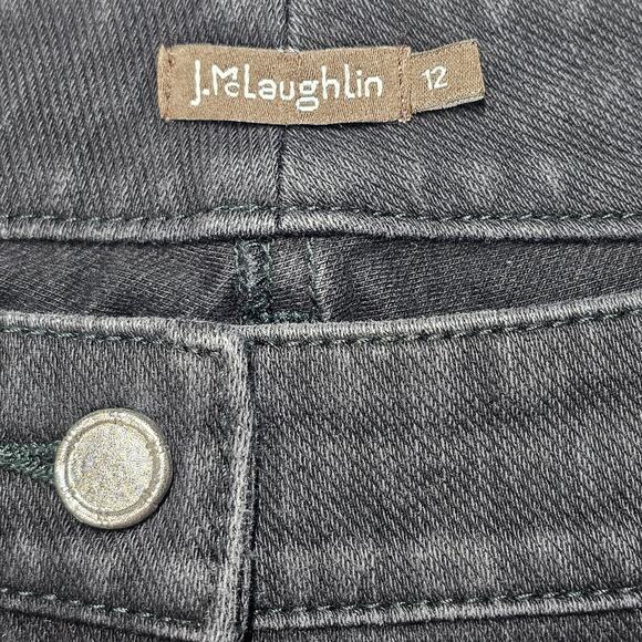 J. McLaughlin Black Straight Leg Mid Rise Cotton/Spandex Denim Jeans Size 12 - Picture 5 of 12